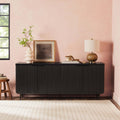 Modern Scandi Fluted Door Sideboard Black Black Mdf Mdf