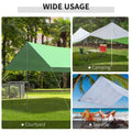 Outsunny Sun Sail Shade Canopy Adjustable Installation Pole Pipe Kit White Dark Grey Iron