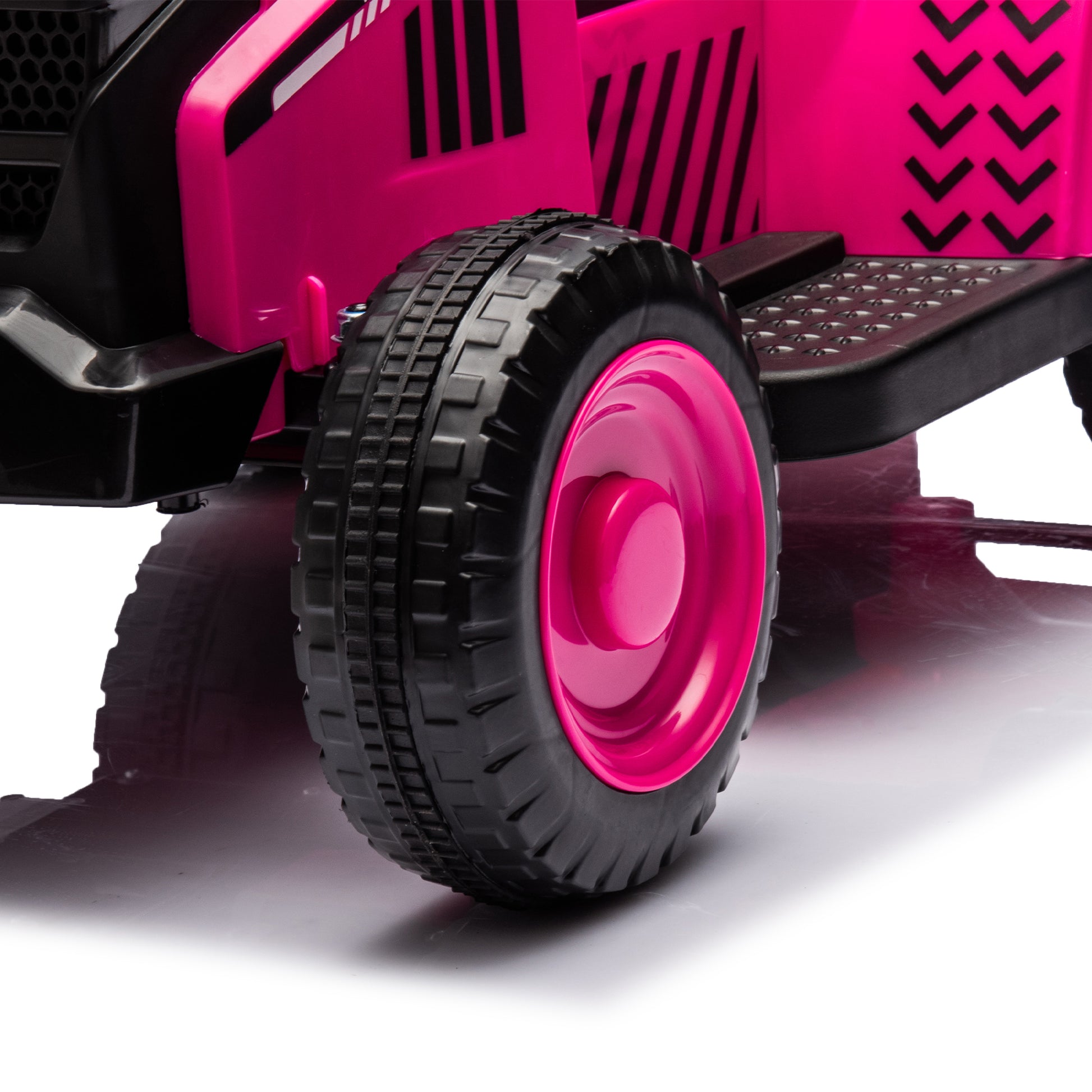 12V Kids Ride On Electric Tractor Black Knight,Kids Ride On Toy.2Wd,Non Skid Tires, Steering Wheel, Foot Pedal,With Removable Storage Tug,Light,Bluetooth,Music,Mp3,Usb,Power Display For Kids Aged 2 3. Rose Red 50 99 Lbs Polypropylene