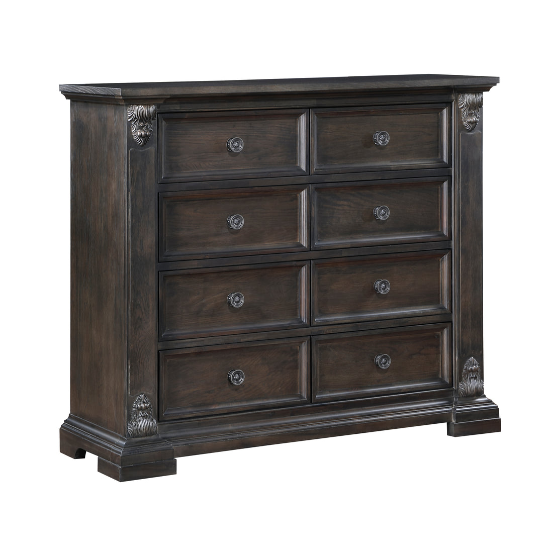 Elegant Design 8 Drawers Chest Traditional Vintage Bedroom Furniture 1Pc Espresso Finish Espresso Traditional,Vintage Wood