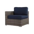 8 Person Wicker Seating Group With Sunbrella Cushions Fully Assembled Grey Mix,Navy Blue Wicker