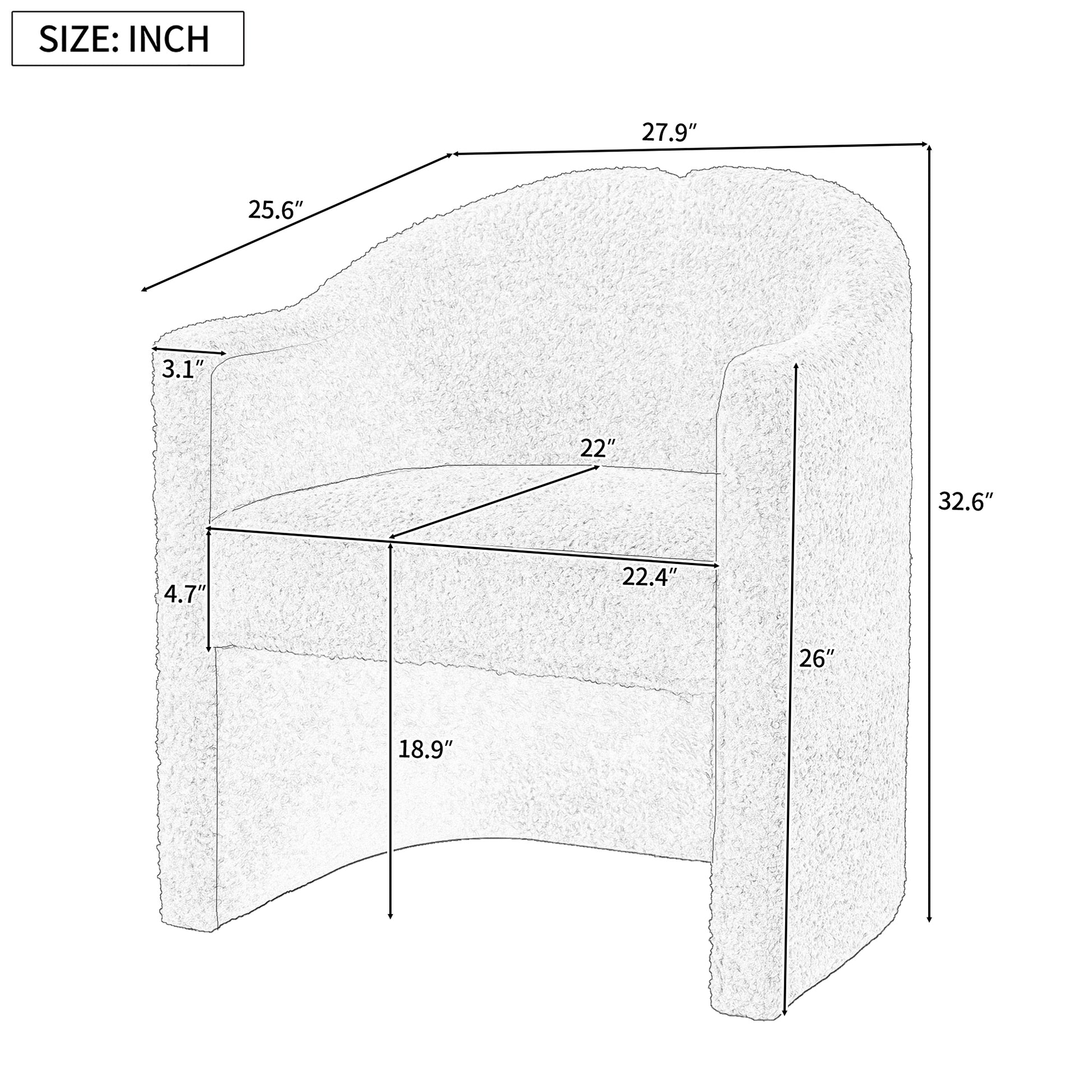 Mirod Stylish Curved Design, Comforting Embrace, Versatile Aesthetic, Dual Purpose Decorative Accent Chair, For Living Room,Bedroom And Study Caramel Boucle