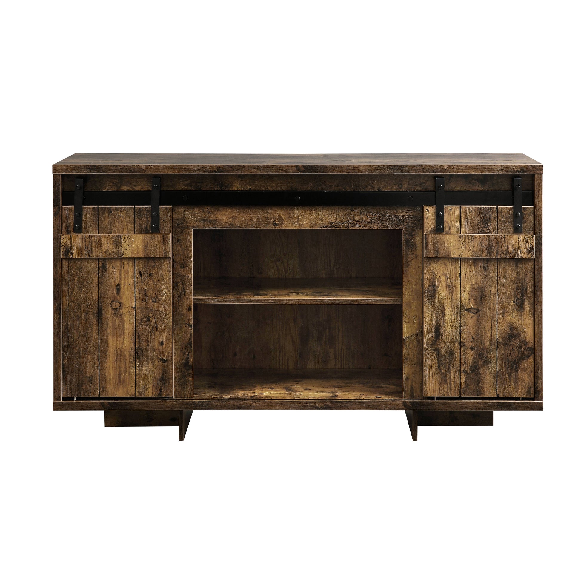 Rustic Oak Tv Stand With 2 Barn Doors Rustic Primary Living Space 50 59 Inches 60 Inches Wood