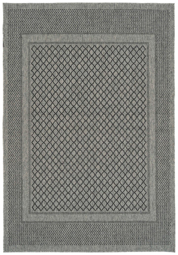 Modern, Transitional, Geometric, Southwestern, Textured High Low Cut & Loop 4' X 6' Rectangle Area Rug Charcoal Polypropylene