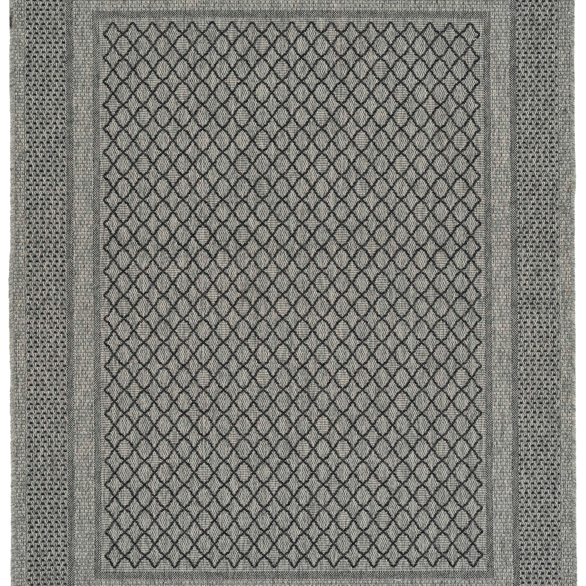 Modern, Transitional, Geometric, Southwestern, Textured High Low Cut & Loop 2' X 3' Rectangle Throw Rug Charcoal Polypropylene