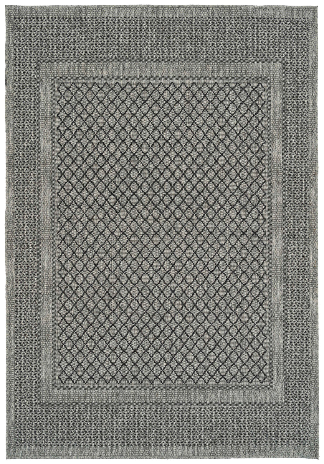 Modern, Transitional, Geometric, Southwestern, Textured High Low Cut & Loop 5'3" X 7'6" Rectangle Area Rug Charcoal Polypropylene