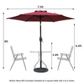 7.5Ft * 7.5Ft Patio Umbrella With Crank And Push Button Tilt, Outdoor Table Market Umbrella With Aluminum Pole Red Red Polyester