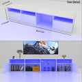 Tv Console With Storage Cabinets, 82.6 Inch Long Led Tv Stand With Full Rgb Color Selection, 31 Modes Changing Lights Modern Entertainment Center With Power Cord White, For 75 80 Inches Tv White White Primary Living Space 70 79 Inches 70 79 Inches 80