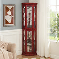 Corner Curio Cabinet Lighted Corner Display,