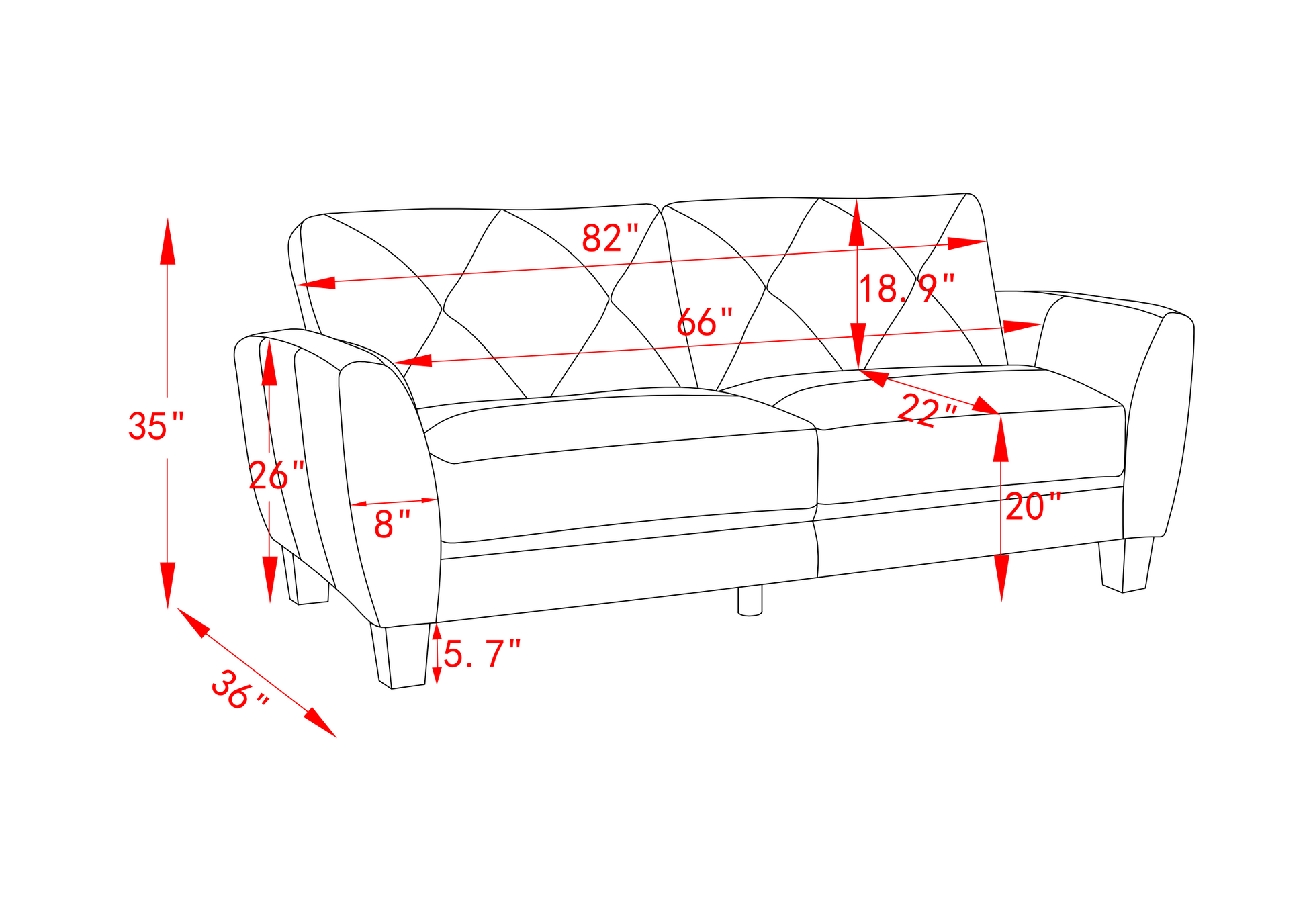 82" Genuine Leather Match Two Over Two Sofa Living Room Coach Transitional Sofa Honey Brown Brown Mix Wood Primary Living Space American Design Foam Genuine Leather 2 Seat