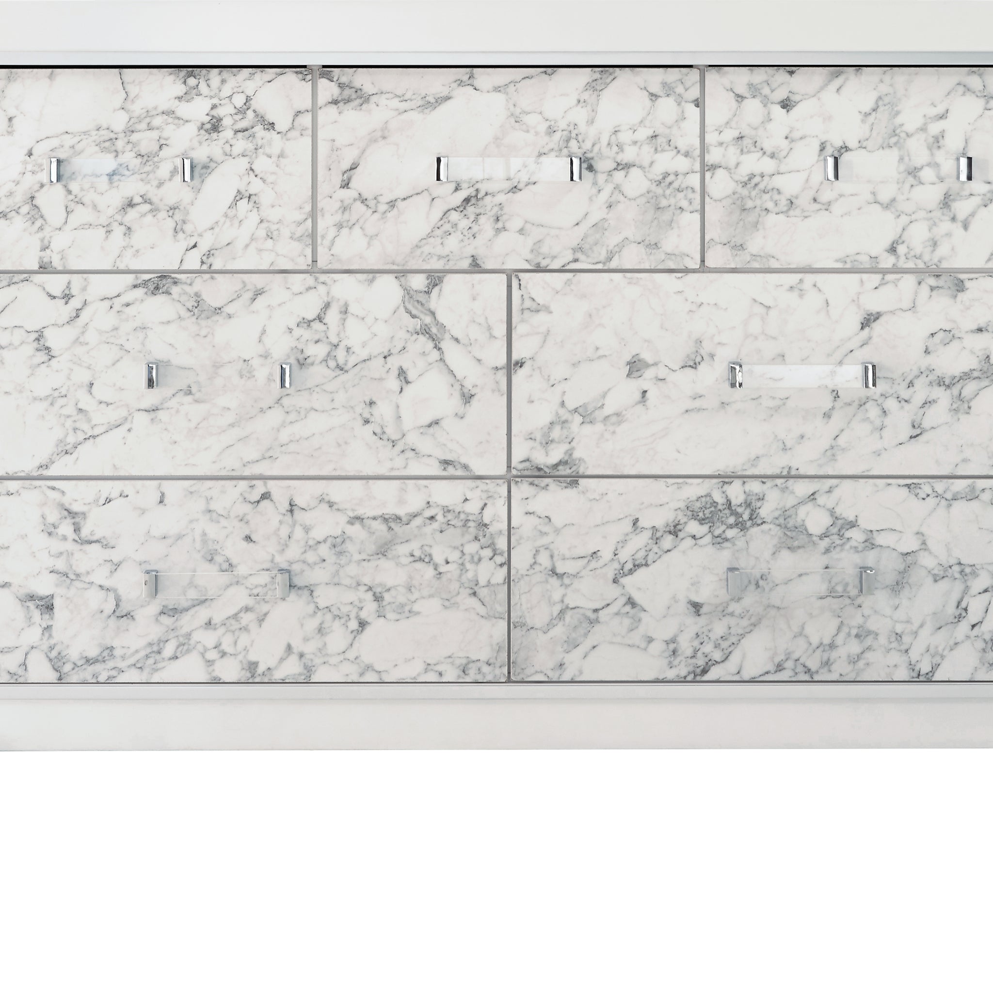 Skye Marble White Dresser White Solid Wood Mdf