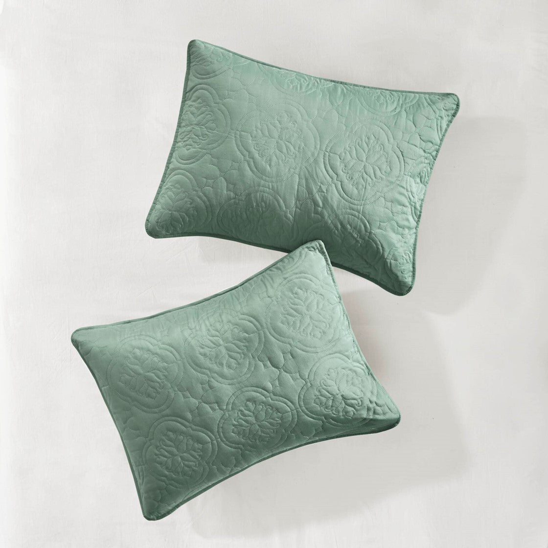 3 Piece Reversible Bedspread Set Seafoam Full Queen Queen Green Microfiber