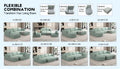 133.84*70.86 Modular Sectional Sofa Sleeper Couch, Sectional Sofa With Chaise And Ottoman, Convertible U Shaped Modular Sofa Set. Compressed Spon, Light Green Combo 2A B C D Light Green Primary Living Space Soft Minimalist,Modern Foam Spring 6 Seat