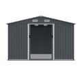 Outdoor Storage Shed 8 X 10 Ft Large Metal Tool Sheds, Heavy Duty Storage House With Sliding Doors With Air Vent For Backyard Patio Lawn To Store Bikes, Tools, Lawnmowers Grey Grey Rectangular None