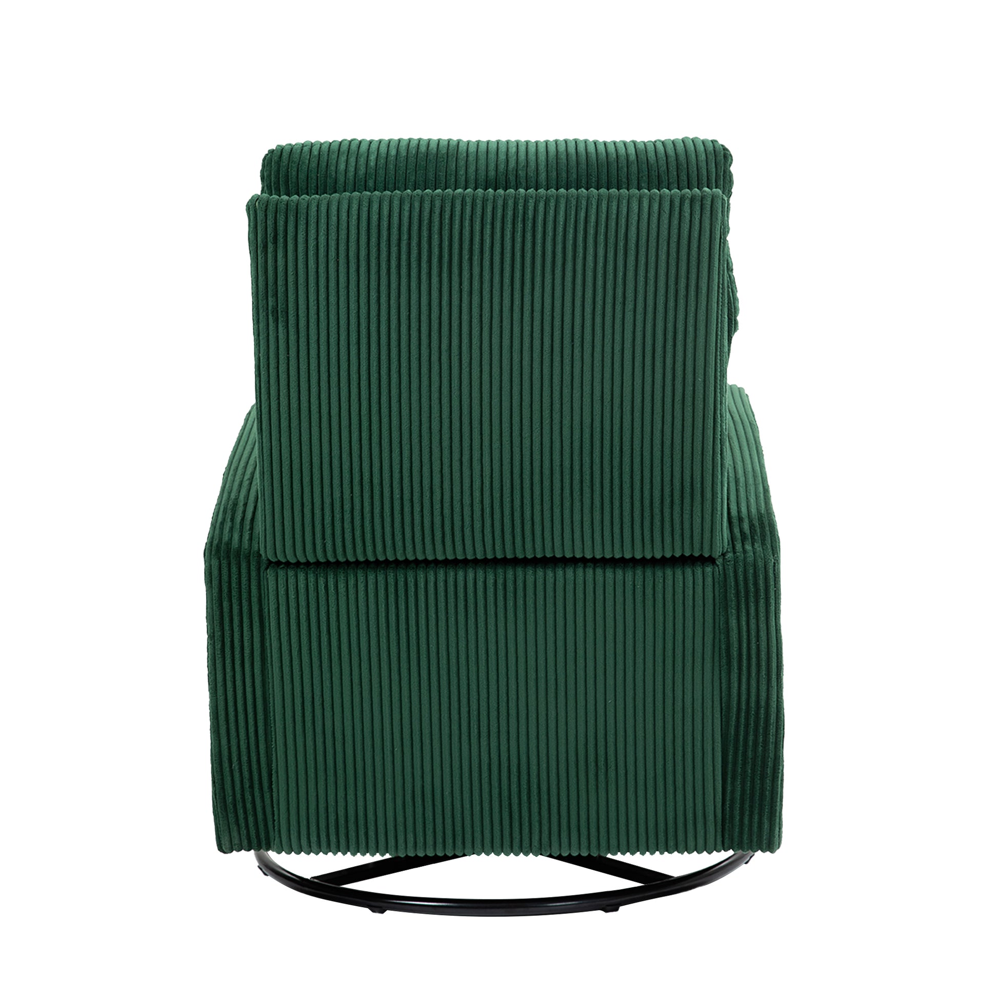 Jiada Upholstered Swivel Glider.Flannel Fabric.Rocking Chair For Nursery In Dark Green.Modern Style One Left Bag Dark Green Primary Living Space Foam Fabric Metal
