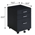 Black And Chrome 3 Drawer Rectangular File Cabinet Filing Cabinets 3 4 Drawers Black Silver Modern Wood Metal