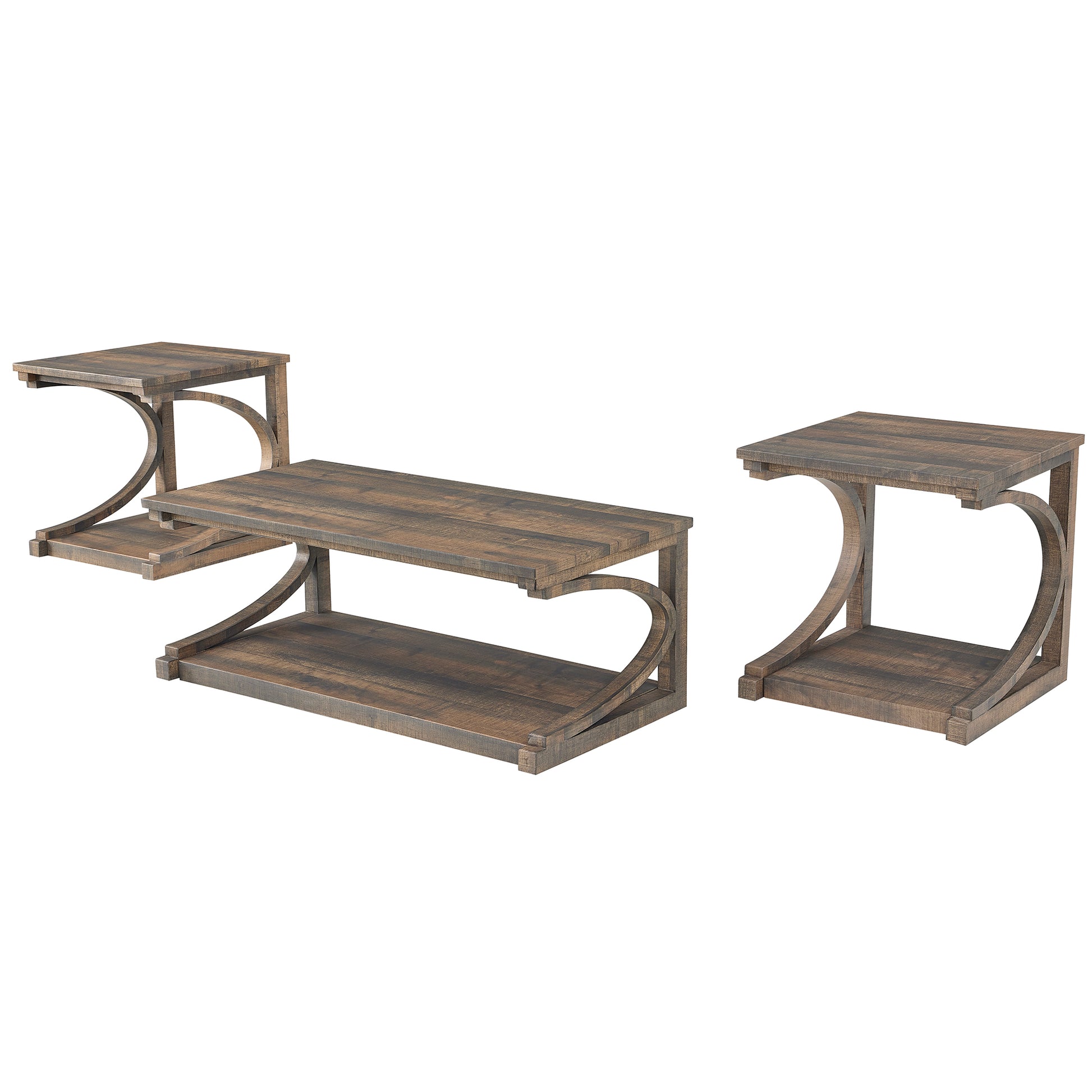 Unique Coffee Table, Solid Wood 23.8 Inch Modern Coffee Table Modern Center Table With Storage, Solid Wood Special Shape Coffee Table, Living Room, Kitchen, Apartment Dining Table Brown Solid Wood Mdf