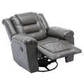 360 Swivel And Rocking Home Theater Recliner Manual Recliner Chair With Wide Armrest For Living Room,Bedroom, Grey Grey Foam Pu