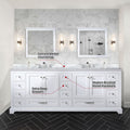 White Double Bath Vanity 84 In. W X 22 In. D White Plywood Wood