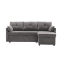 United We Win Furniture, Modular L Shaped Sofa, Modular Long Sofa With Reversible Chaise Lounge, Sofa Bed, Sleeper Sofa, Modular Sofa Combination With Storage Seats. Dark Gray Chenille 3 Seat