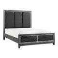 Modern Bedroom 1Pc Queen Size Bed Diamond Patterned Gray Faux Leather Headboard Footboard Classic Design Wooden Furniture Box Spring Required Queen Gray Wood Bedroom Modern Panel Faux Leather Wood