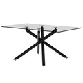 Table And Chair Set.Modern Rectangular Glass Dining Table With 0.39