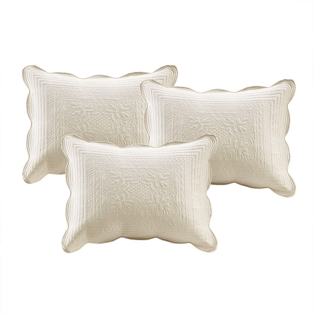 6 Piece Reversible Soped Edge Daybed Cover Set Cream Daybed Cream Polyester