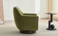 U Shaped Fully Assembled Swivel Chair Velvet Accent Chair Armchair Round Barrel Chair For Living Room Bedroom, Green Green Velvet