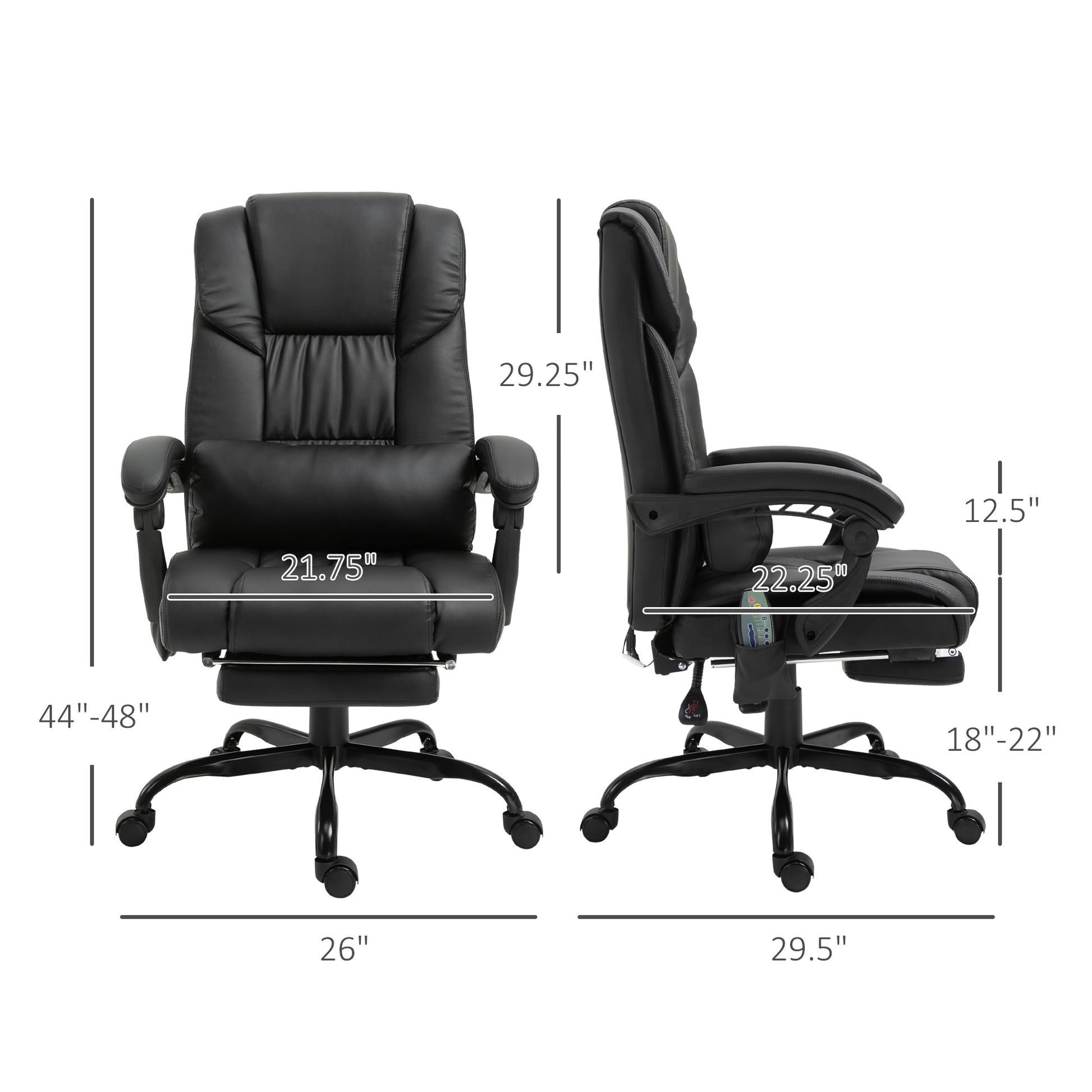Vinsetto High Back Massage Office Chair With 6 Vibration Points, Pu Le Vinsetto High Back Massage Office Chair With 6 Vibration Points, Pu Le