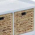 Beige And White Bench With 3 Drawer Beige Wood