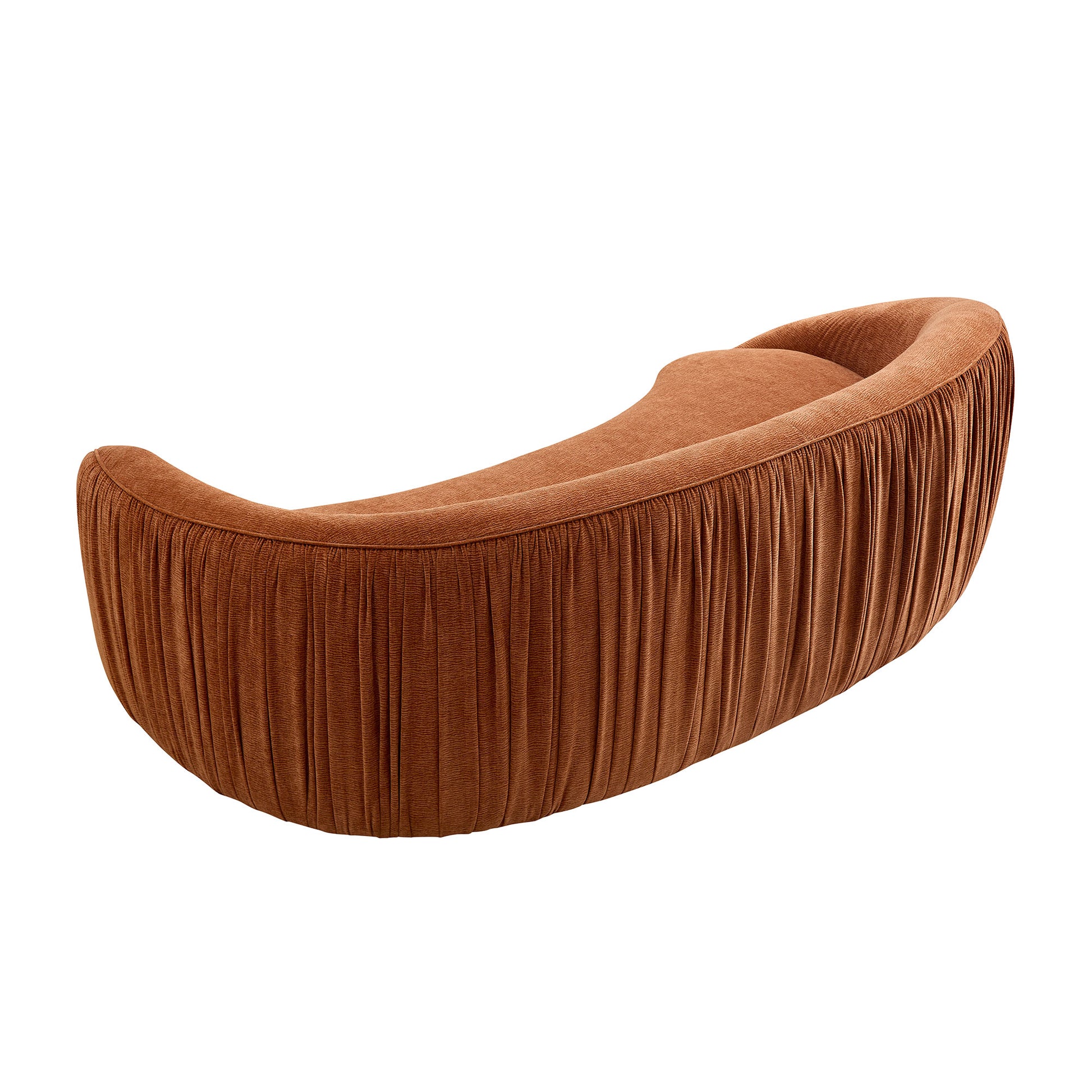 92.13 Inch Modern Design Curved Shaped Sofa Couch For Living Room,Upholstered Fabric 4 Seat Sofa No Need To Assembly Couch For Apartment,Orange Orange Polyester 4 Seat