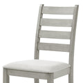 Pane 21 Inch Set Of 2 Dining Chairs, Ladderback, Gray Wood, Gray Fabric Gray Wood