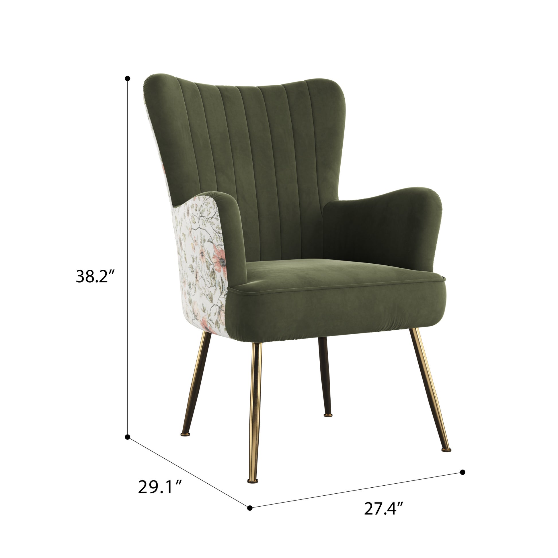Amirra Green Accent Chair Green Foam Solid Wood