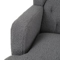 Upholstered Accent Chair Tufted Armchair For Living Room And Bedroom, Dark Grey Dark Grey Birch Foam Teddy