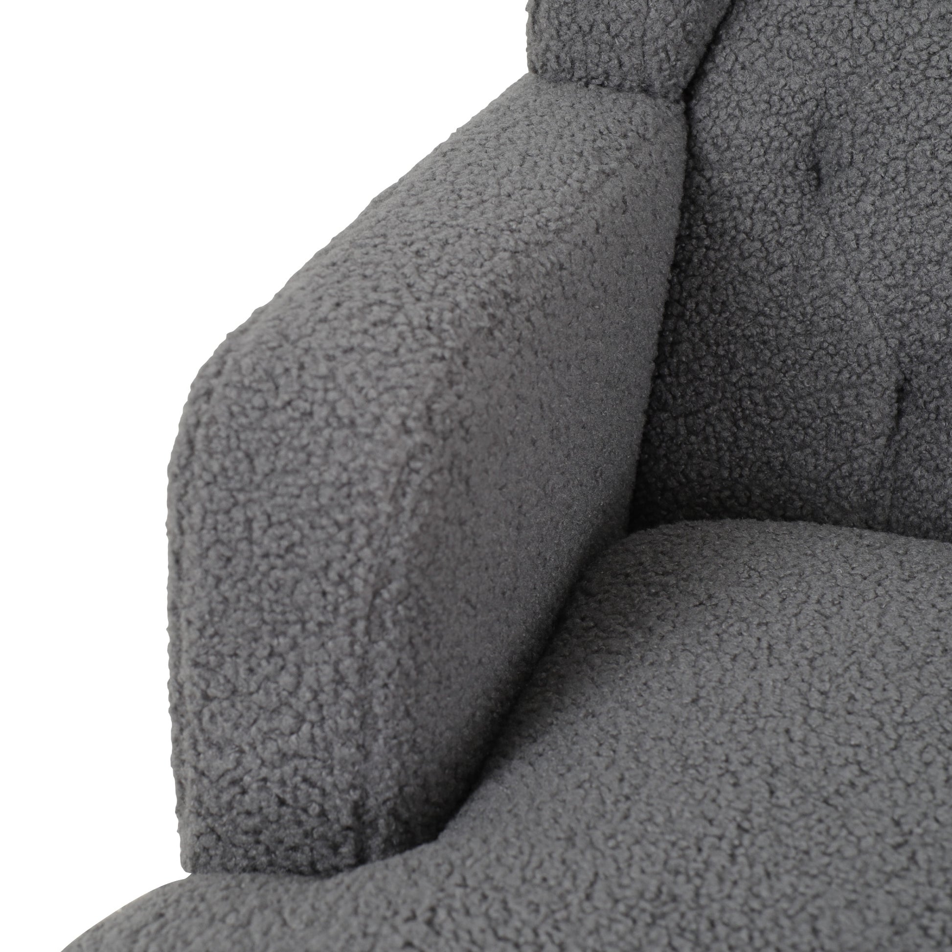 Upholstered Accent Chair Tufted Armchair For Living Room And Bedroom, Dark Grey Dark Grey Birch Foam Teddy