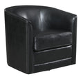 Little Black Swivel Accent Chair Black Foam Engineered Wood