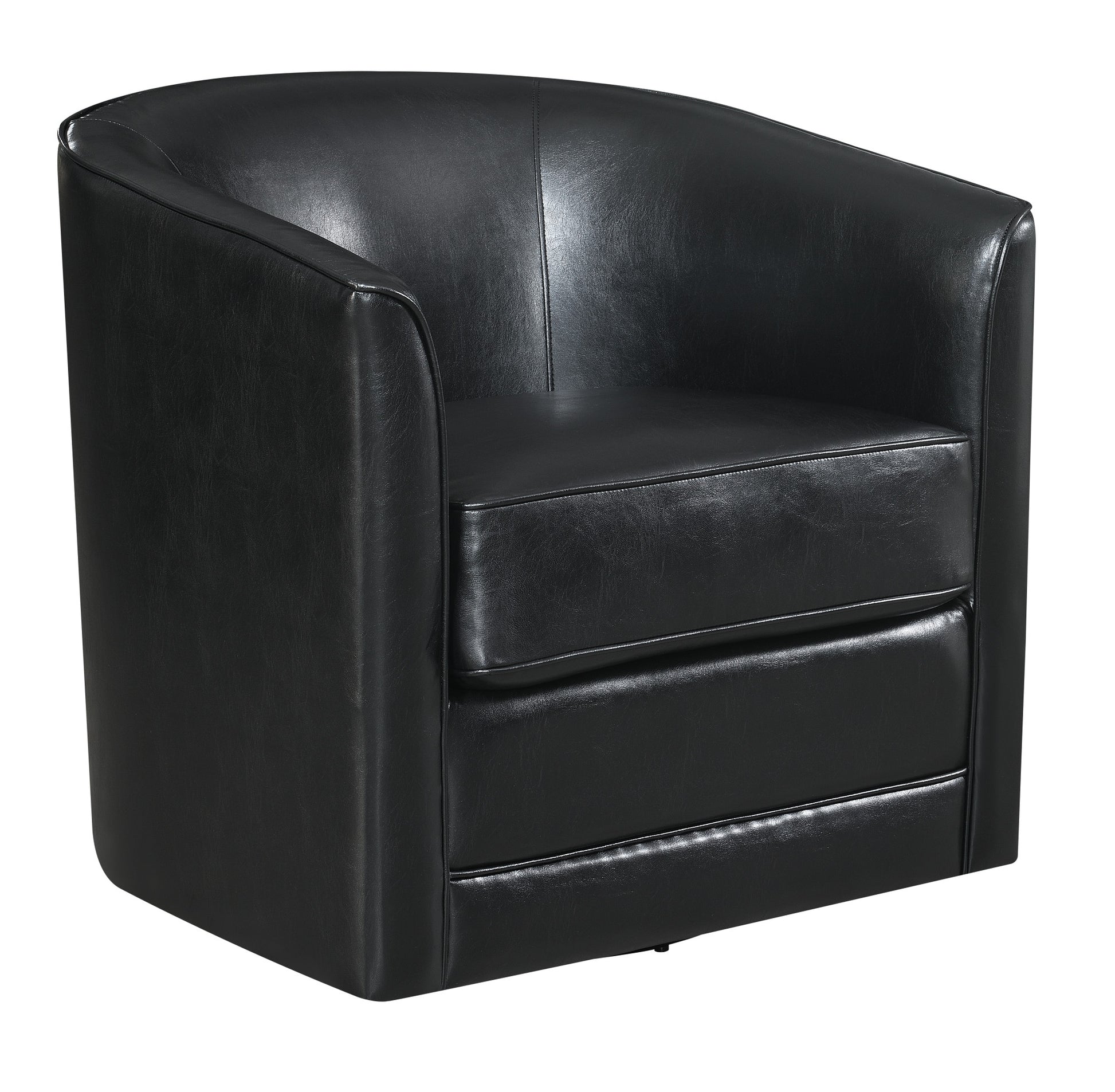 Little Black Swivel Accent Chair Black Foam Engineered Wood
