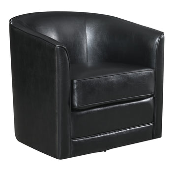 Little Black Swivel Accent Chair Black Foam Engineered Wood
