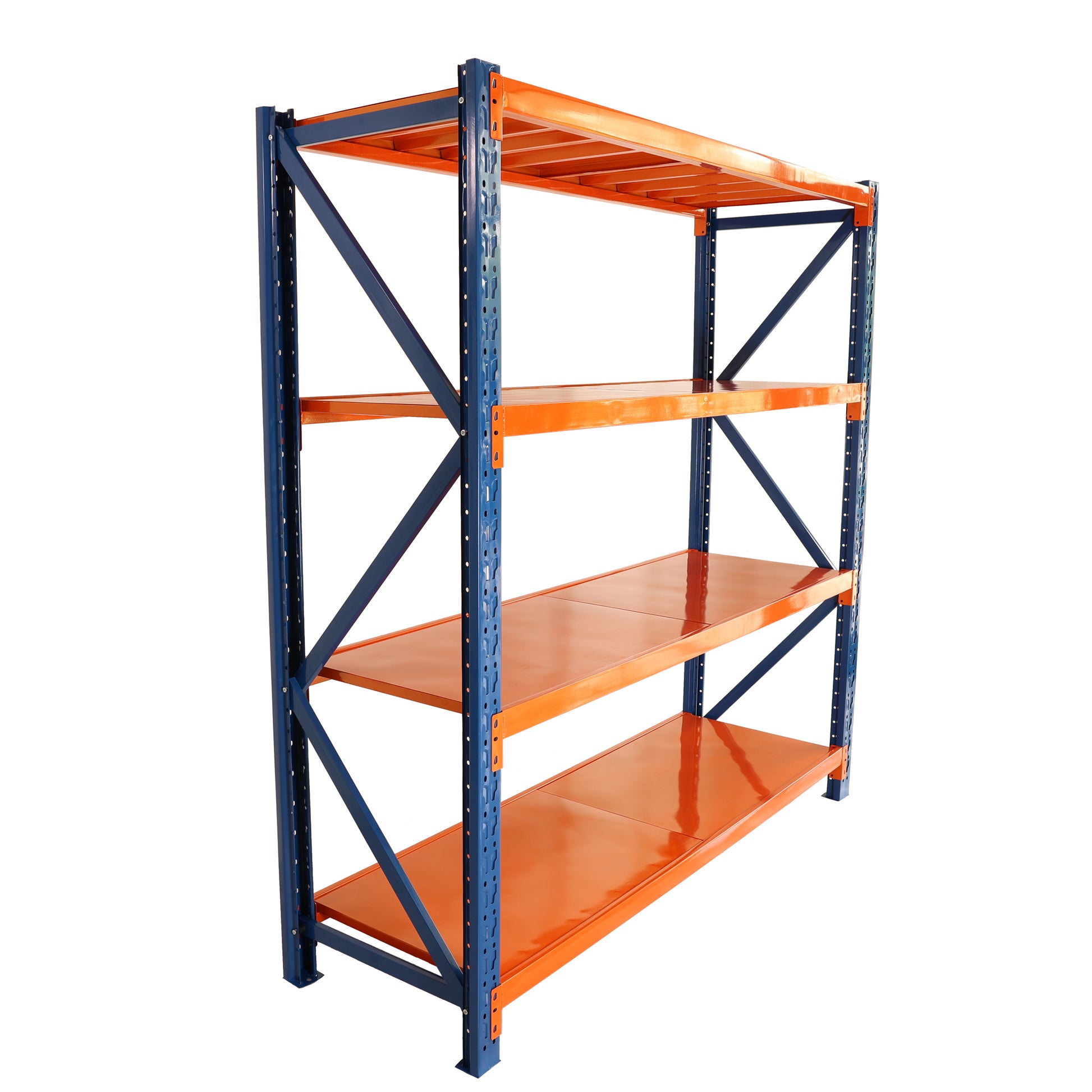 Garage Shelves Heavy Duty 4400 Lbs Garage Storage 4 Levels, Adjustable Metal Shelving Units And Storage, Industrial Shelves Utility Shelves For Commercial Store Tools Gym Blue Abs Steel Q235 Wood Pvc