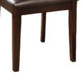 Wooden Side Chair With Slatted Back, Set Of 2, Espresso Brown Brown Solid Wood