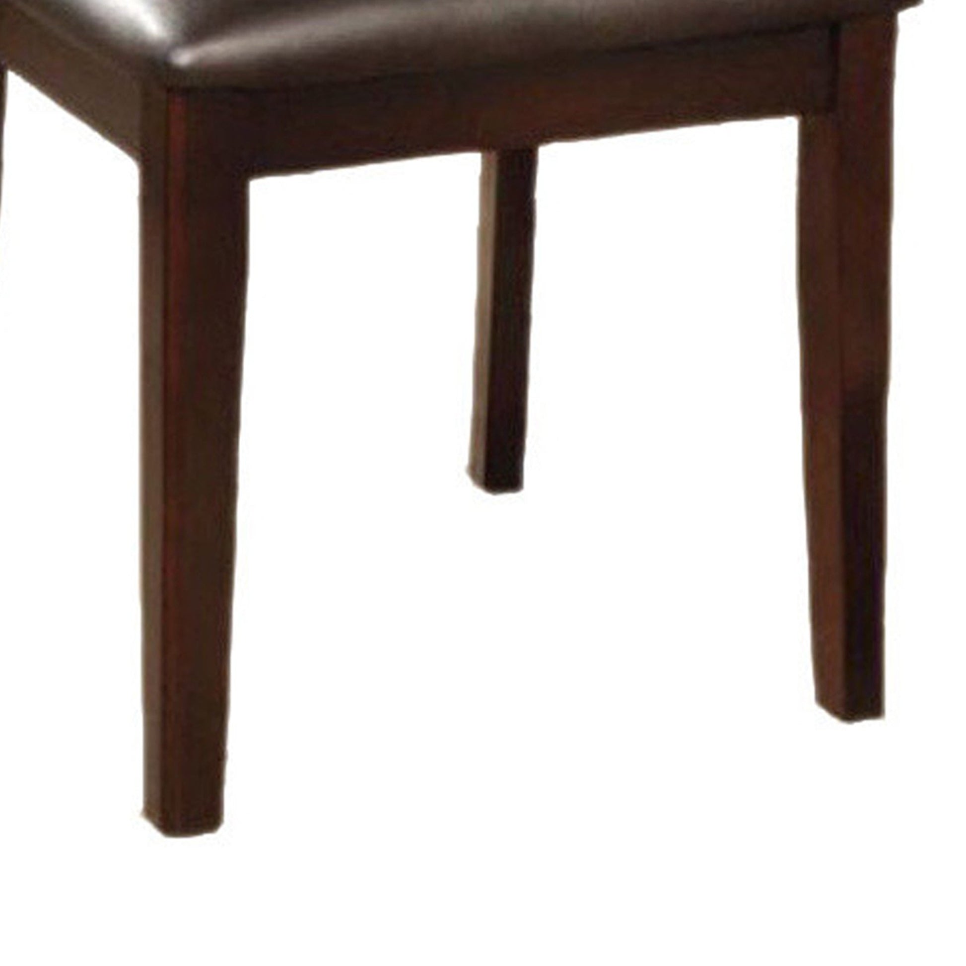 Wooden Side Chair With Slatted Back, Set Of 2, Espresso Brown Brown Solid Wood