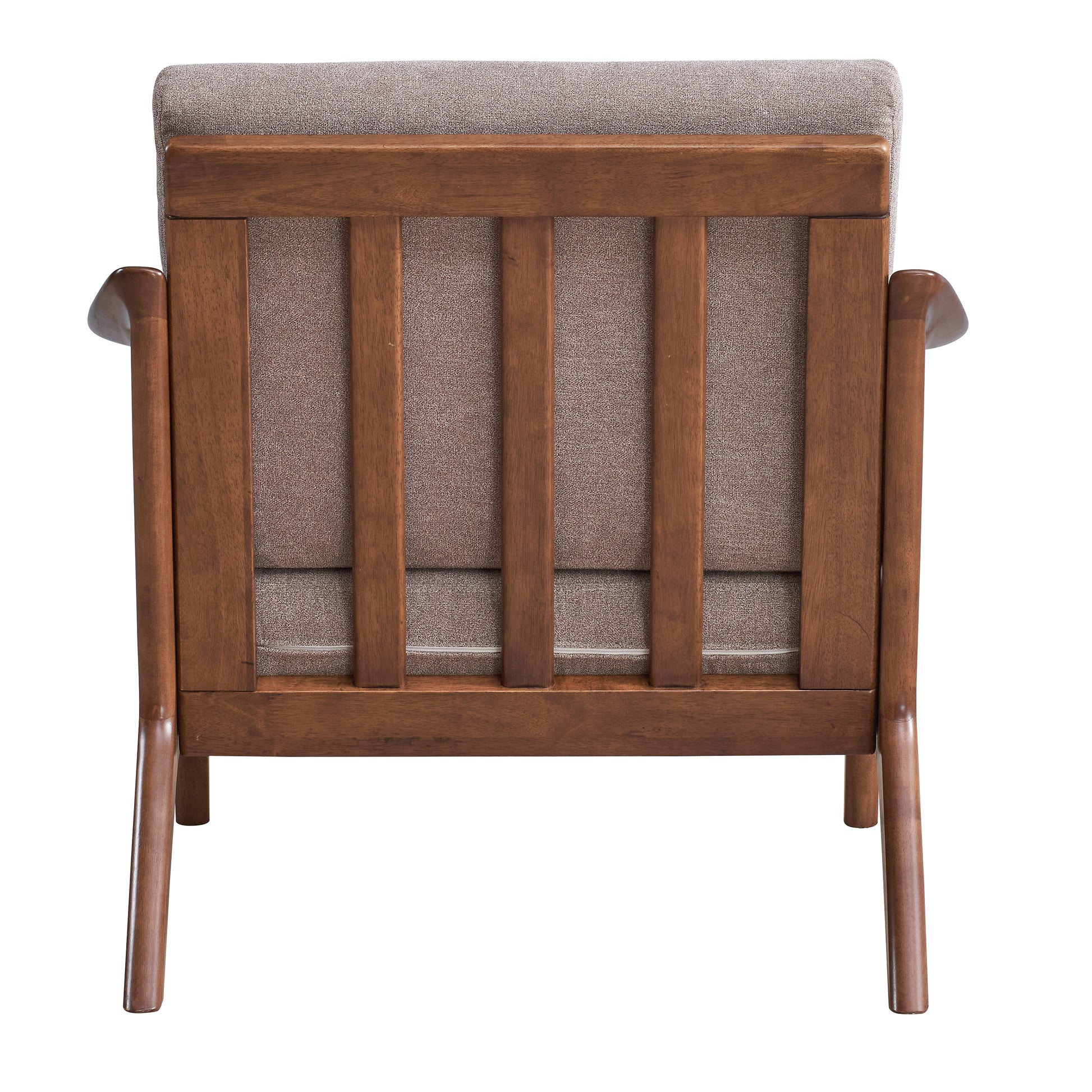 Light Brown And Brown Accent Chair With Removable Cushion Brown Primary Living Space Modern Wood Fabric