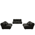 Modern Oversized Modular Sofa Set Chenille Fabric Living Room Sofa With Cylindrical Pillows, Freely Arrangeable, Perfect For Home And Lounge Spaces Black Chenille 4 Seat