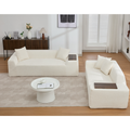 Arrived 2 Piece Boucle Cloud Sofa Set, Upholstered Sofa Set, Modern 3 Seater And 2 Seater Sofa With Mdf End Table For Living Room ,Apartment,3 2 Couch,Boucle,Beige Beige Polyester Primary Living Space Soft Tight Back Modern Square Arms Foam Upholstered 5