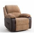 Brown Fabric Recliner Chair Backseat Brown Corduroy