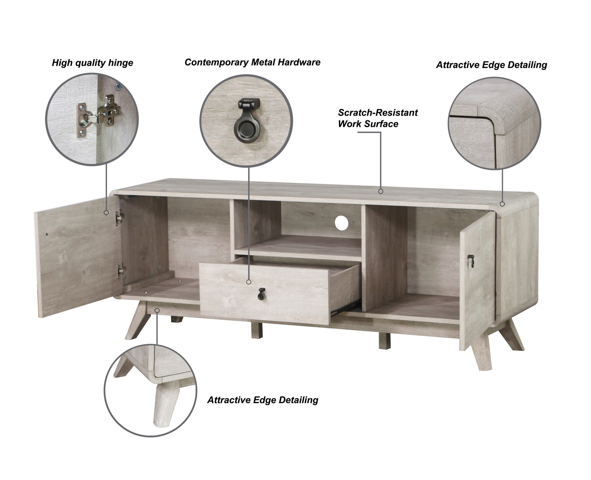 Tv Stand Elegant Washed Gray Media Console Modern Tv Stand With Large Storage, Entertainment Center With Bookshelves, Fits 65 85 Inch Tvs Gray Wash 80 89 Inches Solid Wood