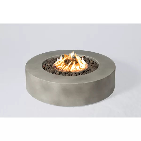 12" H Fiber Reinforced Concrete Outdoor Fire Pit Table Grey Garden & Outdoor Modern Stone Concrete