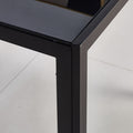 Dining Table With Metal Leg And Glass,Modern Space Saving Kitchen Table For Living Room,Black Glass Table,120X70X75Cm,Dining Table,Kitchen Table,Coffee Table Black Glass Metal