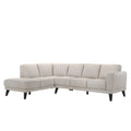 Fin 71 Inch Right Arm Facing Sofa, Mist Gray, Genuine Italian Leather Gray Wood 5 Seat