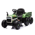 Ride On Tractor With Trailer,24V Battery Powered Electric Tractor Toy, 200W*2Motor 1.86 4.97Mph Remote Control,Electric Car For Kids,Three Speed Adjustable,Usb,Mp3 ,Bluetooth,Led Light, Safety Belt. Emerald 50 99 Lbs Polypropylene